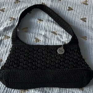 The Sak Y2K Black Crochet Shoulder Bag